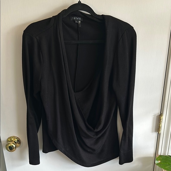 1 State Black Drape Front Top - Picture 1 of 1